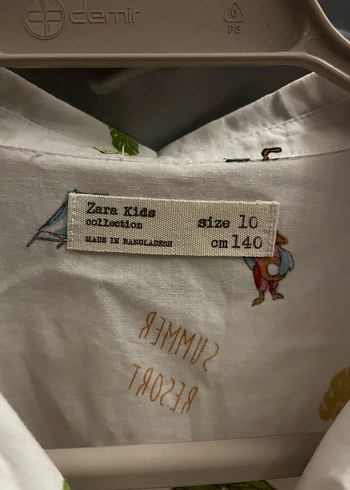 ZARA KİDS Desenli Kısa Kollu Pamuklu Gömlek - Görsel 5