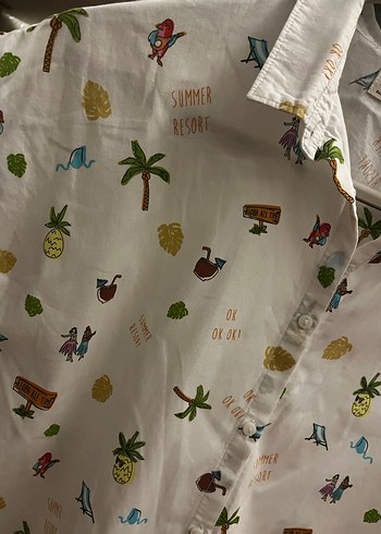 ZARA KİDS Desenli Kısa Kollu Pamuklu Gömlek - Görsel 7