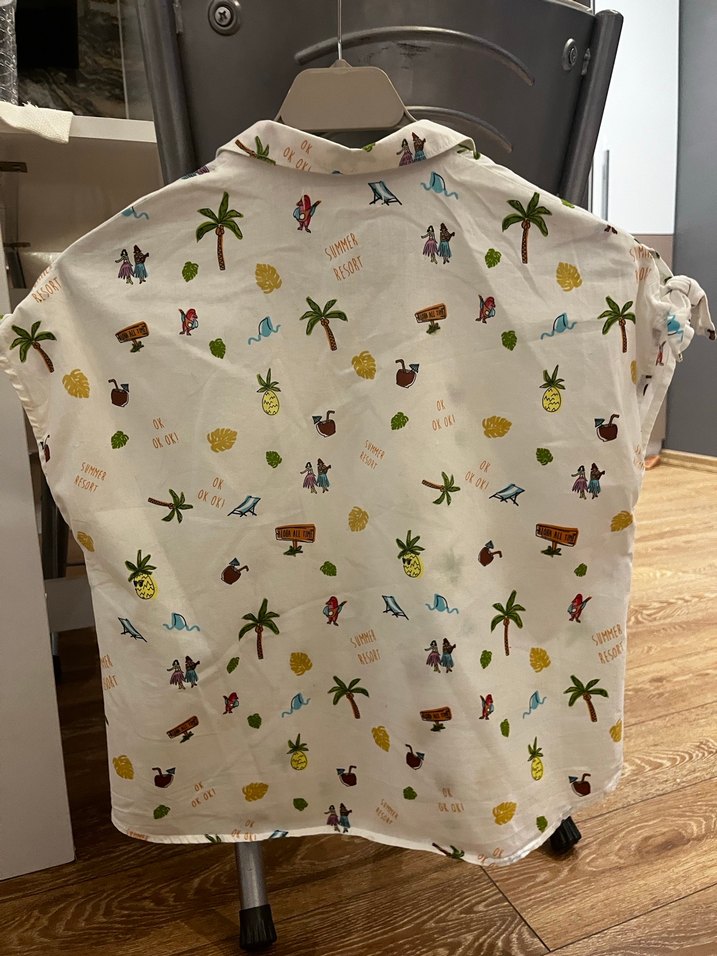 ZARA KİDS Desenli Kısa Kollu Pamuklu Gömlek - Görsel 3