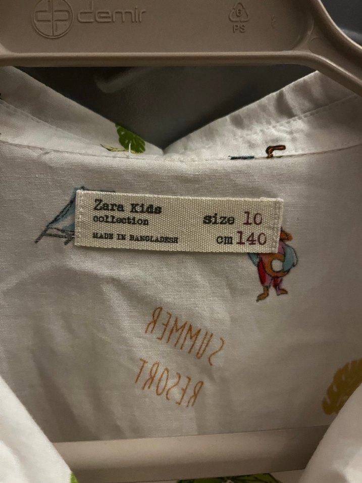 ZARA KİDS Desenli Kısa Kollu Pamuklu Gömlek - Görsel 5