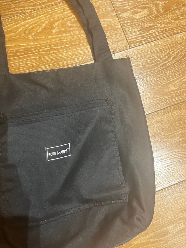 Siyah Minimalist Kadın Bez Omuz Çantası - Görsel 3