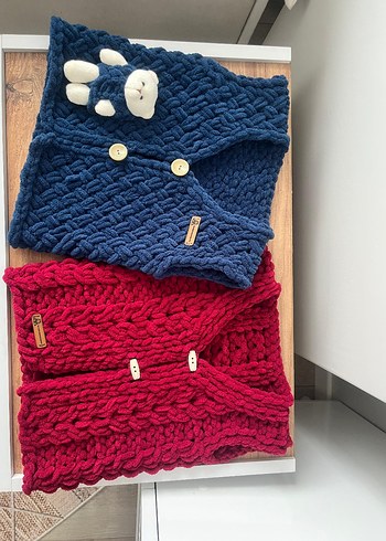 Kız Çocuk Örgü Kahverengi Yelek - Görsel 7