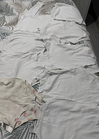 Beyaz Pamuklu  Bebek Kolsuz Body 9 adet - Görsel 2