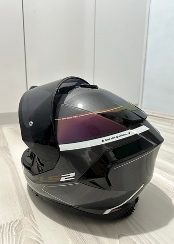 LS2 Siyah Parlak Biker Kask çok temiz çok uyguna!! 2 vizör - Görsel 4