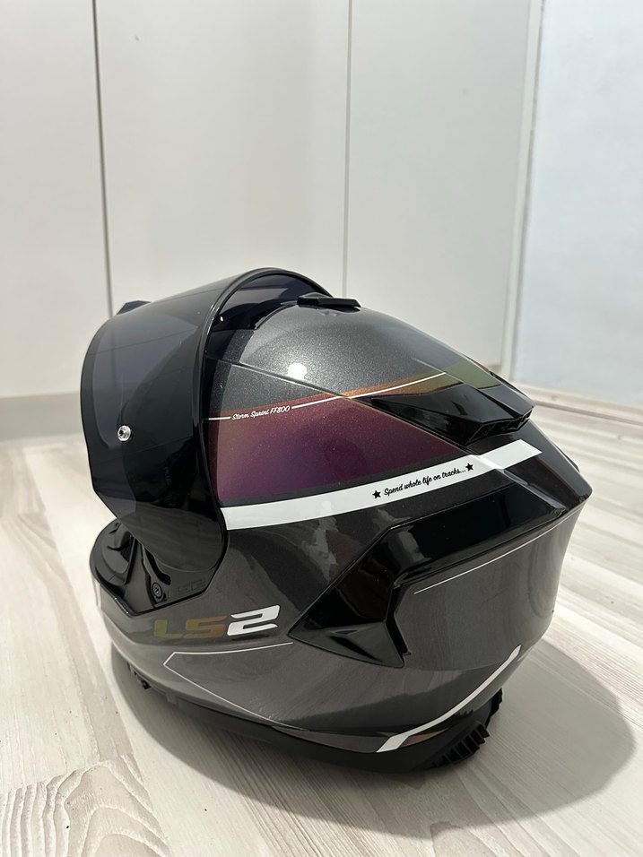 LS2 Siyah Parlak Biker Kask çok temiz çok uyguna!! 2 vizör - Görsel 4