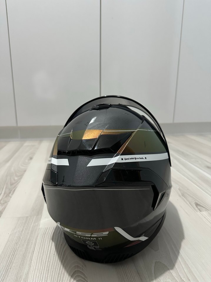 LS2 Siyah Parlak Biker Kask çok temiz çok uyguna!! 2 vizör - Görsel 3