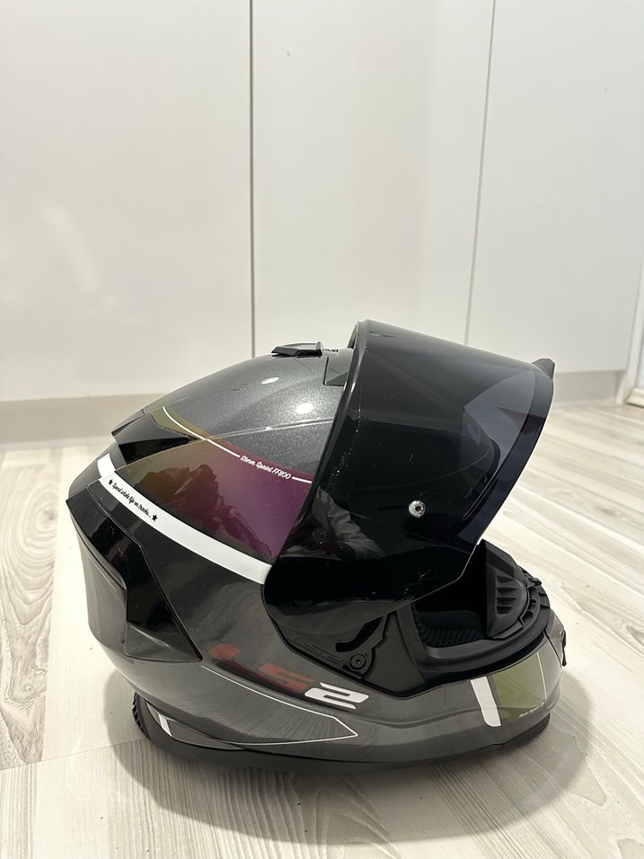 LS2 Siyah Parlak Biker Kask çok temiz çok uyguna!! 2 vizör - Görsel 2