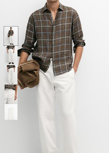 Massimo Dutti Beyaz Rahat Kesim Pantolon