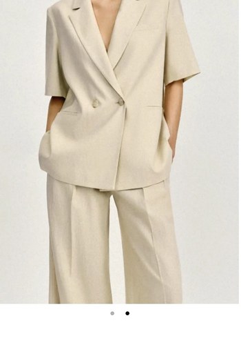Zara Bej Kruvaze Blazer