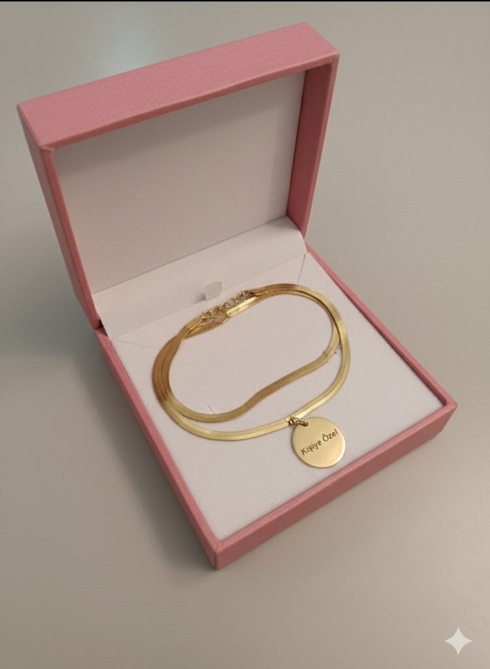 Kişiye Özel Çelik Kolye Lazer İsim & Harf Yazılı Yuvarlak Kolye - Görsel 4