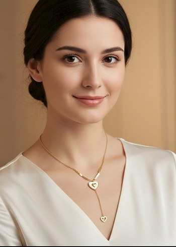 Kişiye Özel Baş Harfli Paslanmaz Çelik Kalp Kolye Anlamlı Hediye - Görsel 4