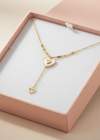 Kişiye Özel Baş Harfli Paslanmaz Çelik Kalp Kolye Anlamlı Hediye - Görsel 2