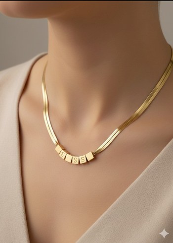 Kişiye Özel Harfli Paslanmaz Çelik Kolye  İsim & Baş Harf Şık - Görsel 2