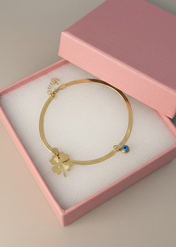 Kişiye Özel Baş Harfli Çelik Yonca Kalp Bileklik Çiftlere Özel - Görsel 5