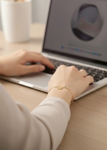 Kişiye Özel Baş Harfli Çelik Yonca Kalp Bileklik Çiftlere Özel - Görsel 2