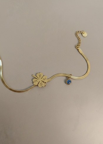 Kişiye Özel Baş Harfli Çelik Yonca Kalp Bileklik Çiftlere Özel - Görsel 3