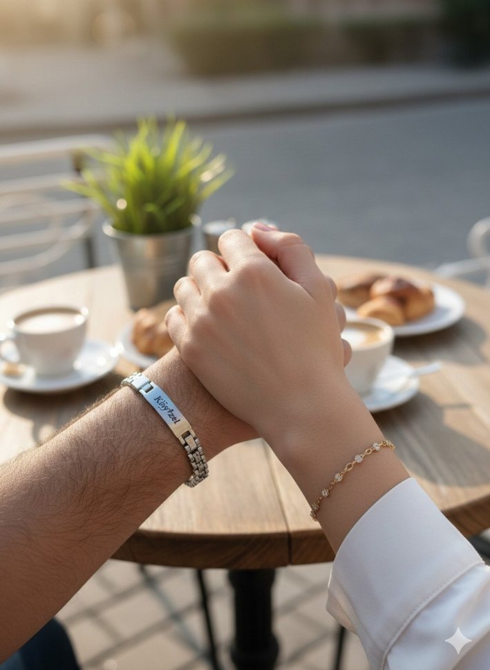 Kişiye Özel İsimli Çelik Bileklik Roleks Tasarım Erkek Hediyelik - Görsel 3