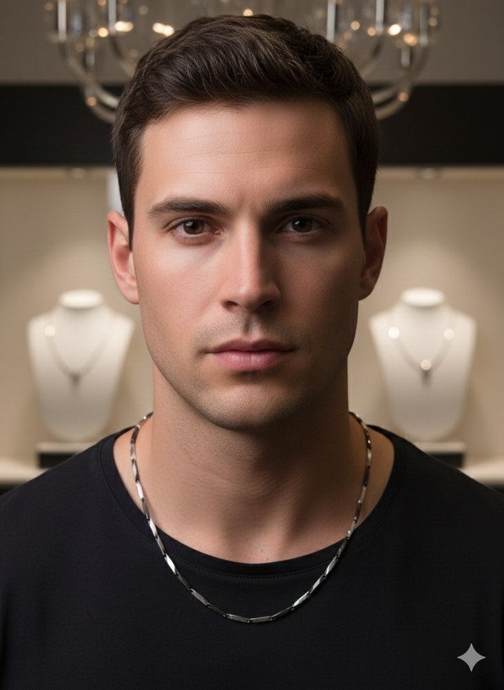 Erkek Çelik Kolye | Modern Zincir Tasarım | Kararma Yapmaz | - Görsel 2