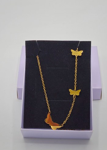 Kişiye Özel Baş Harfli Kelebek Çelik Kolye Paslanmaz Özel Kutulu - Görsel 5