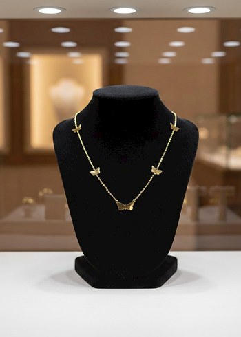 Kişiye Özel Baş Harfli Kelebek Çelik Kolye Paslanmaz Özel Kutulu - Görsel 2