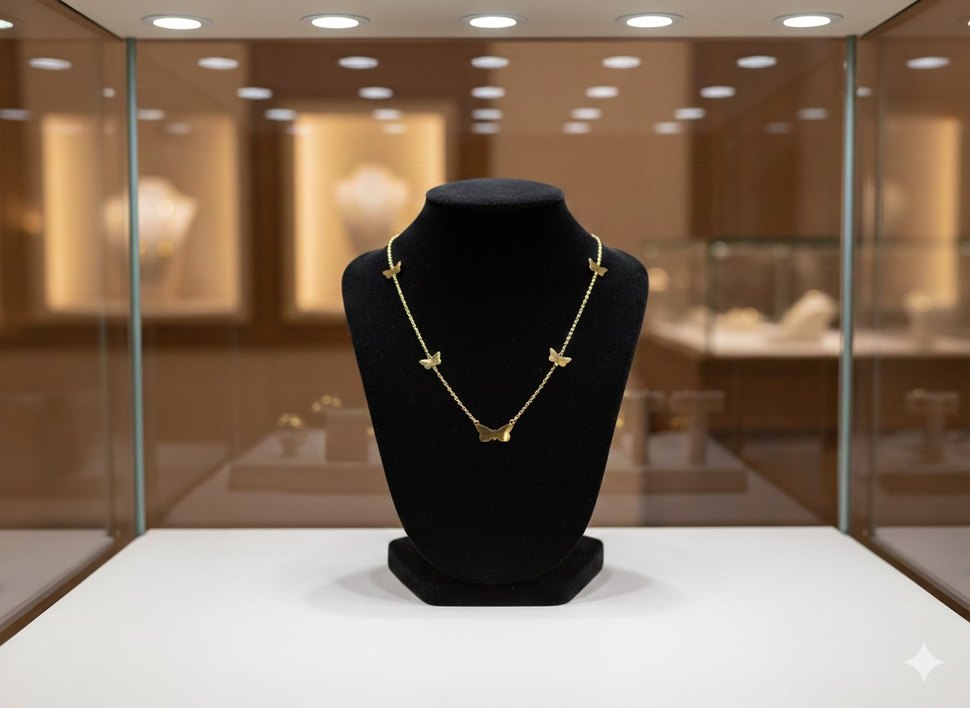 Kişiye Özel Baş Harfli Kelebek Çelik Kolye Paslanmaz Özel Kutulu - Görsel 2