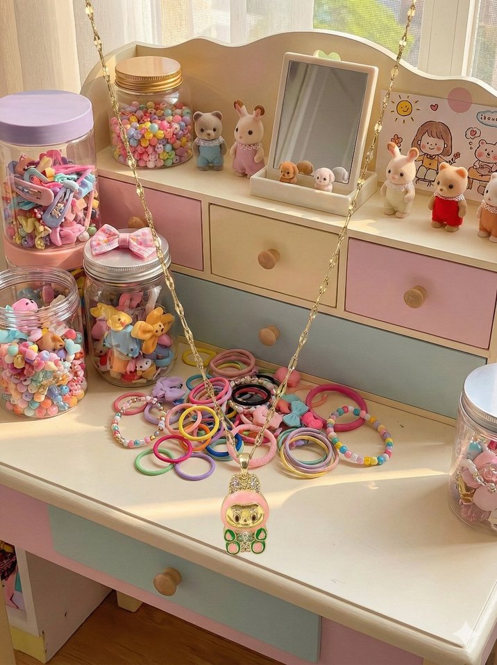 Labubu Model Kız Çocuk Kolyesi Paslanmaz Çelik - Görsel 3