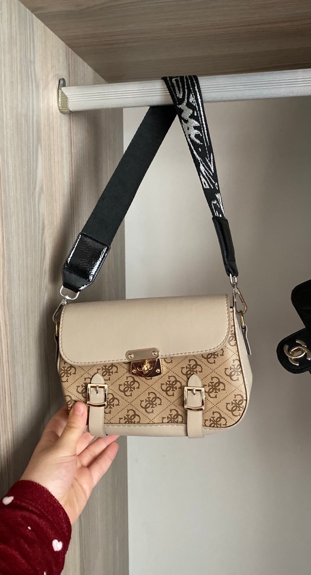 Bej Deri Kadın Çanta - Paris Sokak Stili - Görsel 3