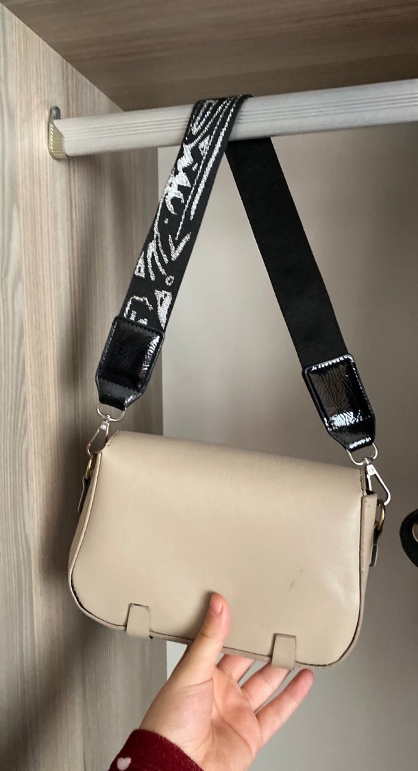 Bej Deri Kadın Çanta - Paris Sokak Stili - Görsel 2