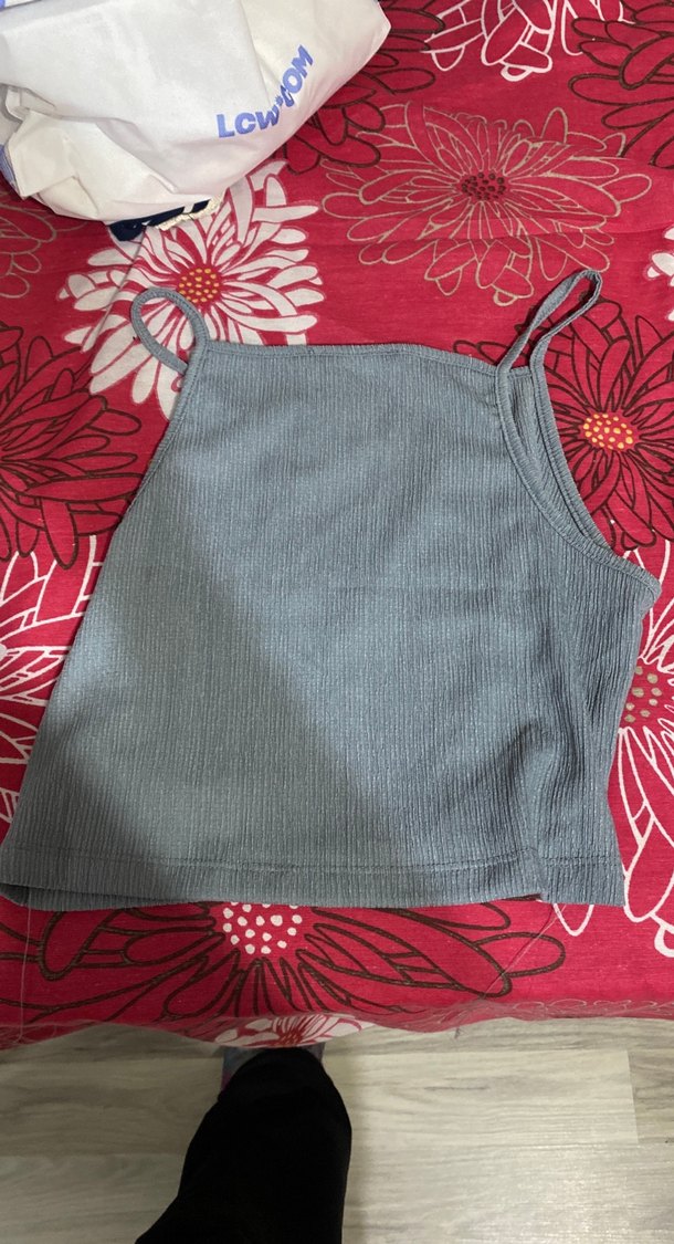 Gri İnce Askılı Mini Kadın Atlet - Görsel 2