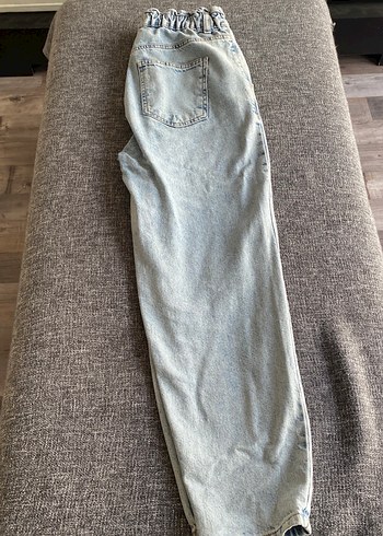 Gri Kadın Midi Boy Bol Kesim Denim Pantolon - Görsel 2