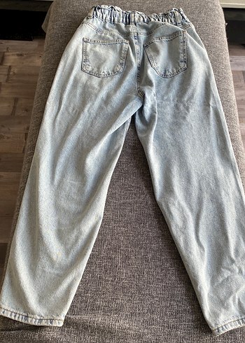 Gri Kadın Midi Boy Bol Kesim Denim Pantolon - Görsel 3