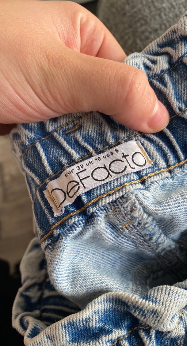 Gri Kadın Midi Boy Bol Kesim Denim Pantolon - Görsel 4