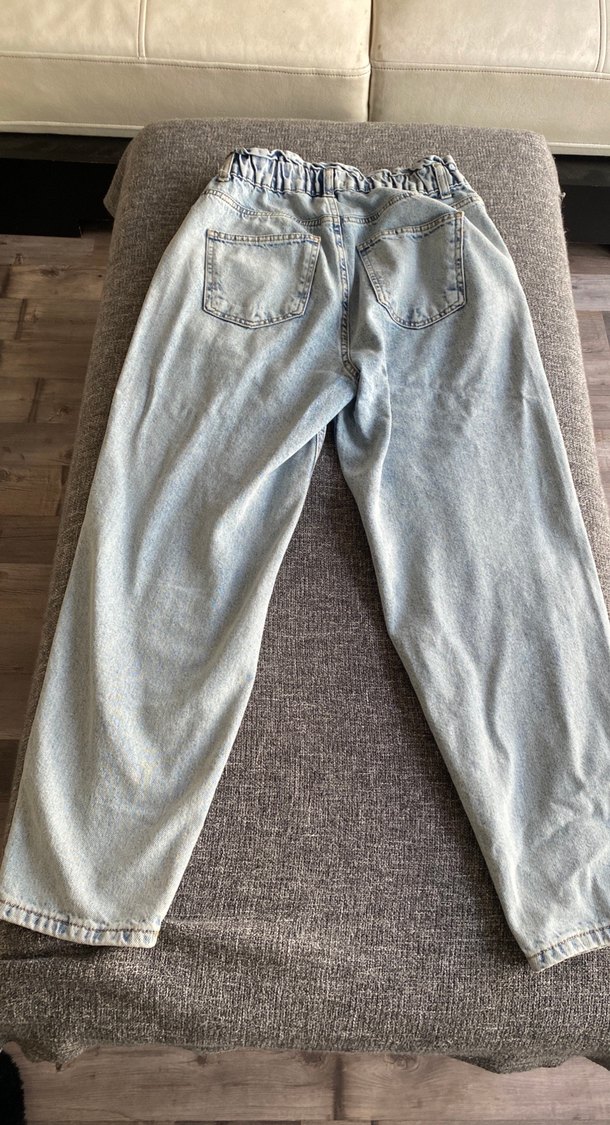 Gri Kadın Midi Boy Bol Kesim Denim Pantolon - Görsel 3