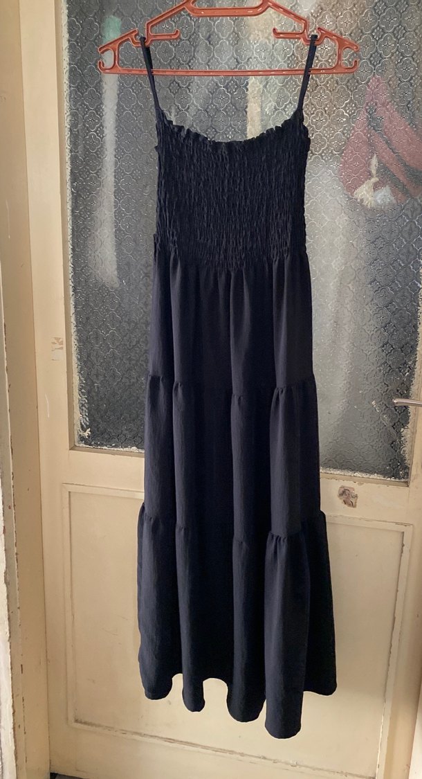 Bohem Siyah Hamile Uzun Etek - Görsel 3