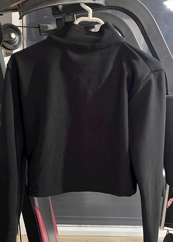 Siyah Fermuarlı Yüksek Yakalı Kadın Ceket - Görsel 3