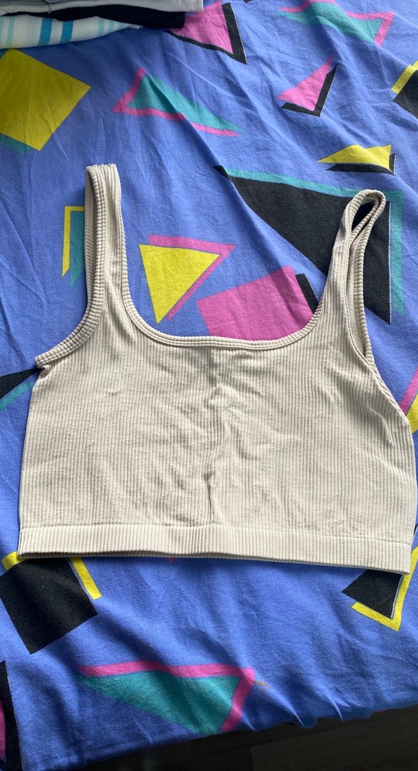 Beyaz Spor Kadın Crop Top - Görsel 3