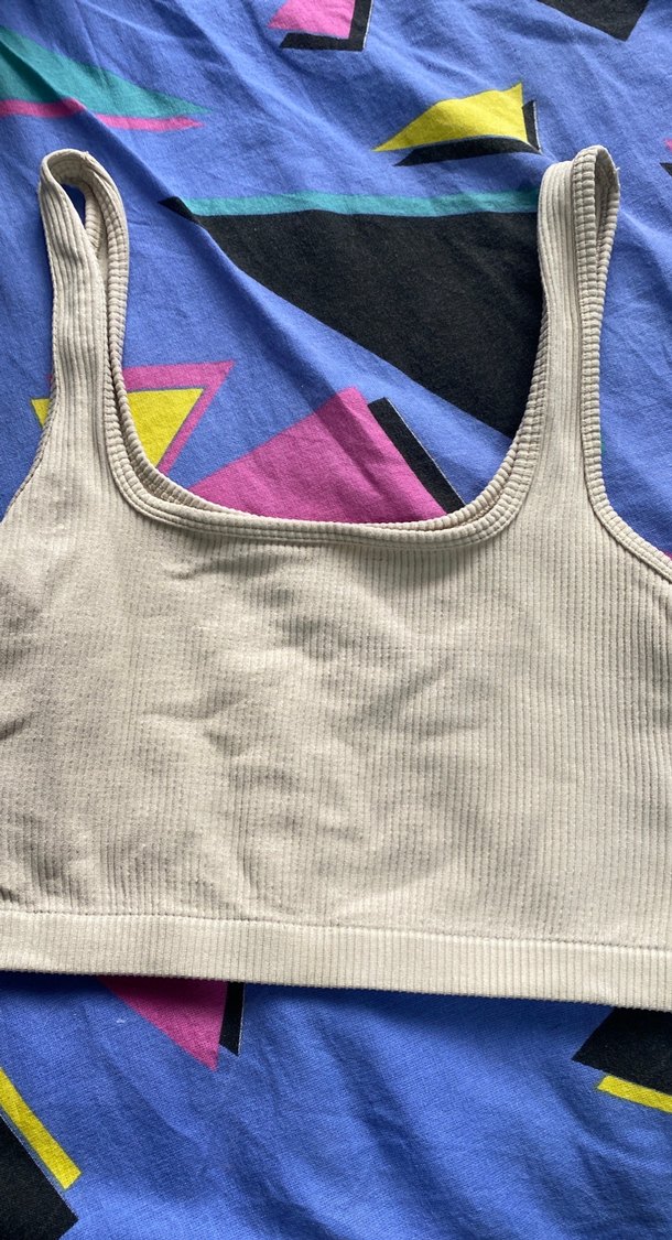 Beyaz Spor Kadın Crop Top - Görsel 2