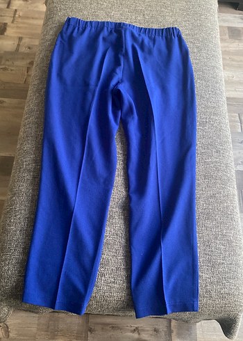 Kadın Mavi Pilili Kumaş Pantolon - Görsel 3