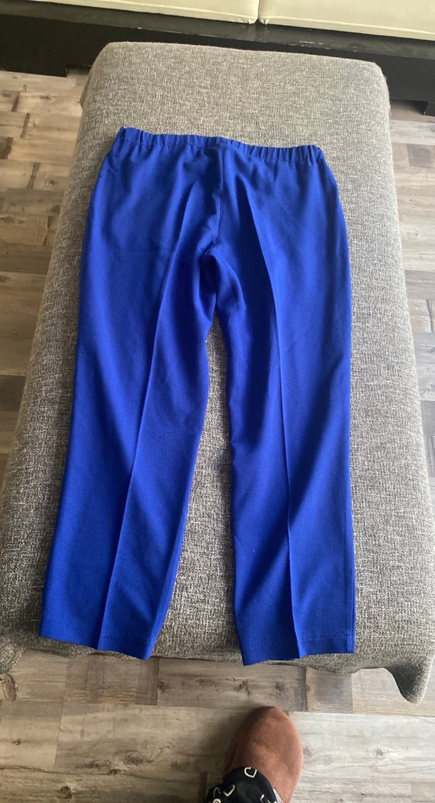 Kadın Mavi Pilili Kumaş Pantolon - Görsel 3