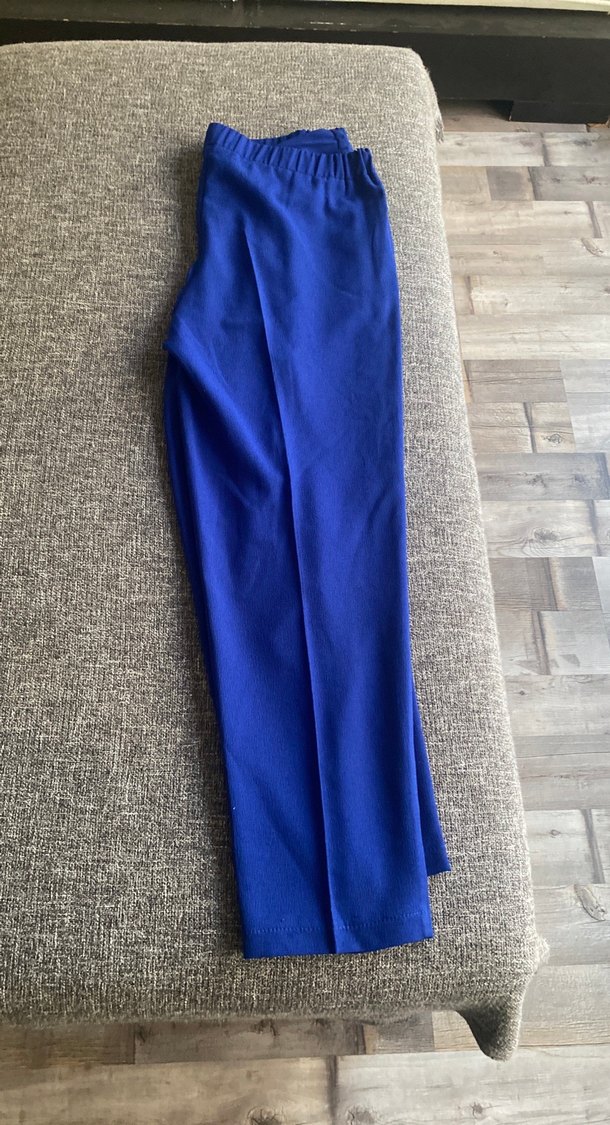 Kadın Mavi Pilili Kumaş Pantolon - Görsel 2