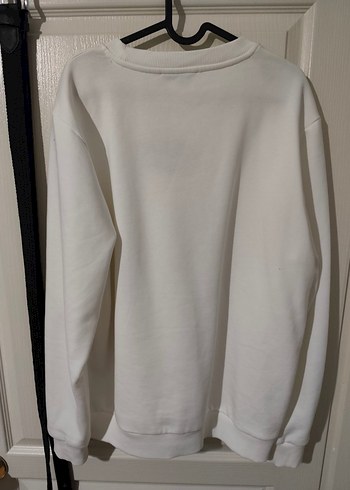 Beyaz Pamuklu Uzun Kollu Sweatshirt - Görsel 2