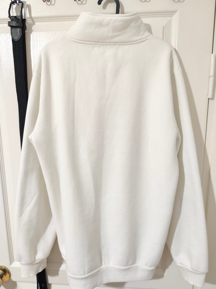 Koton Zip Yaka Beyaz Erkek Sweatshirt - Görsel 2