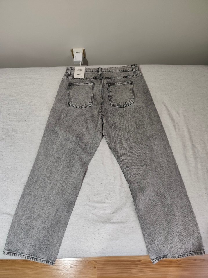 Etiketli Gri Baggy Jean Pantolon - Görsel 2