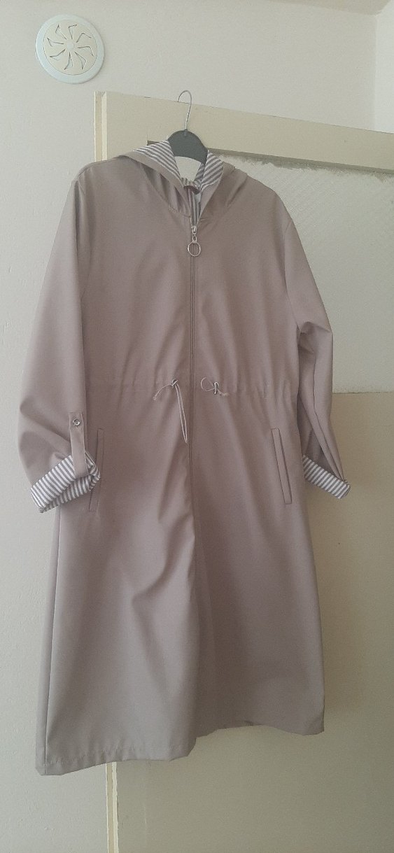 Bej Kadın Uzun Trençkot - Görsel 2