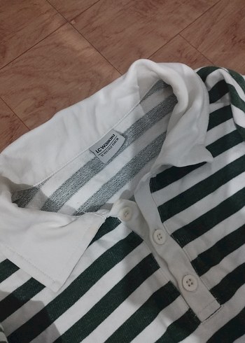 Uzun Kollu Çizgili Polo Tişört - Görsel 5