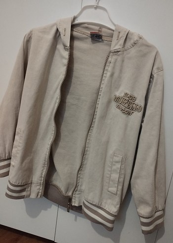 Bej Kapüşonlu Erkek Çocuk Ceket - Görsel 2