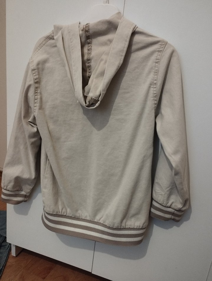 Bej Kapüşonlu Erkek Çocuk Ceket - Görsel 4