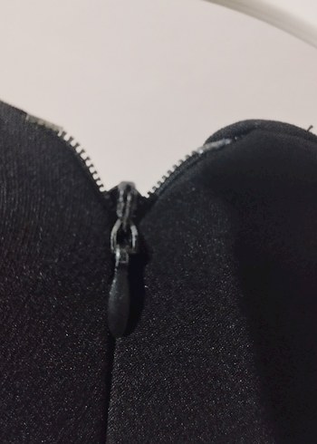 Drapeli Siyah Uzun Kollu Kadın Elbise - Görsel 5