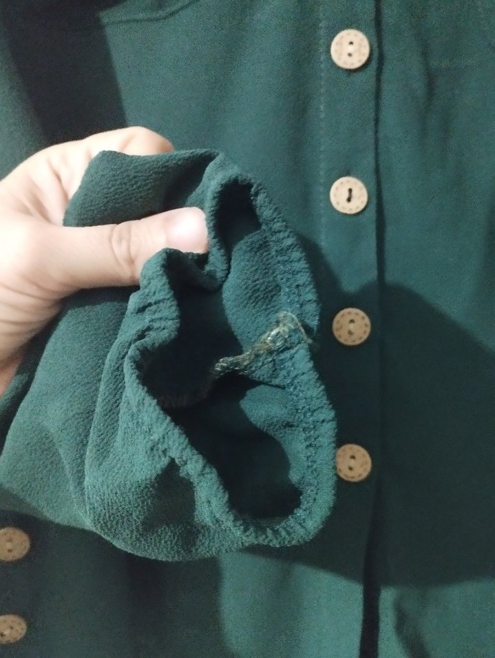 Düğmeli Yeşil Kadın Gömlek - Görsel 2