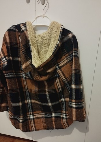 çocuk 6 yaş uygun 
Düğmeli Kahverengi Ekose Erkek Polar - Görsel 3